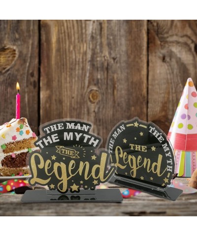 The Man The Myth The Legend Black Gold Table Centerpieces Table Toppers Dad Birthday Theme Decor for Husband Father Man Fathe...