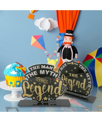 The Man The Myth The Legend Black Gold Table Centerpieces Table Toppers Dad Birthday Theme Decor for Husband Father Man Fathe...