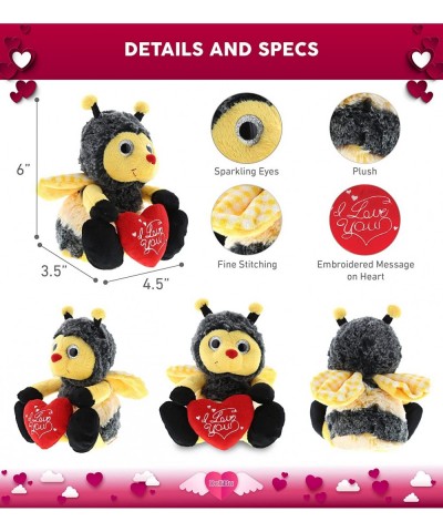 I Love You Plush Sitting Bee – Cute Stuffed Animal with Heart and Name Personalization for Valentines Anniversary Special Occ...