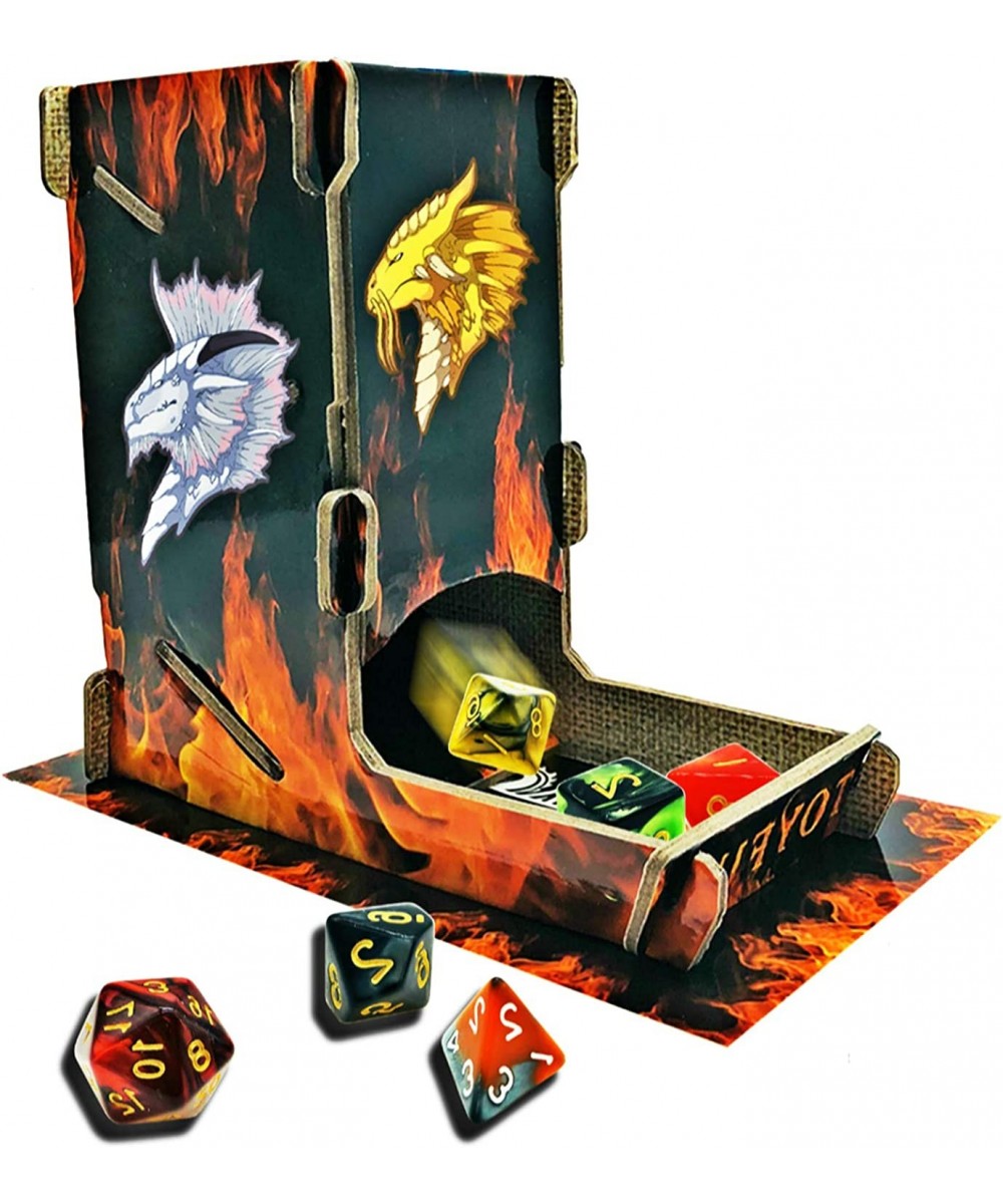 Dice Tower Kit Printed with Fire Design DND Dice Roller with Dragon Stickers for RPG MTG and D&D Pathfinder Games… $15.74 Gam...