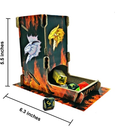 Dice Tower Kit Printed with Fire Design DND Dice Roller with Dragon Stickers for RPG MTG and D&D Pathfinder Games… $15.74 Gam...