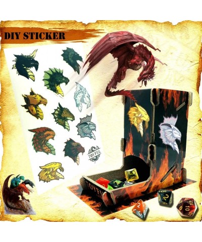 Dice Tower Kit Printed with Fire Design DND Dice Roller with Dragon Stickers for RPG MTG and D&D Pathfinder Games… $15.74 Gam...