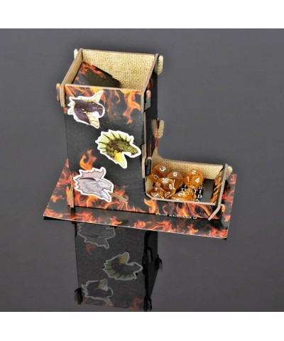 Dice Tower Kit Printed with Fire Design DND Dice Roller with Dragon Stickers for RPG MTG and D&D Pathfinder Games… $15.74 Gam...