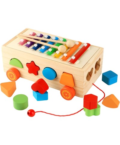 Wooden Hammering Pounding Toys Xylophone Shape Sorter for 3+ Years Old Toddlers Music Enlightenment & Stacking Toys Education...