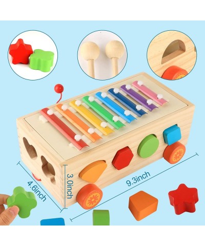 Wooden Hammering Pounding Toys Xylophone Shape Sorter for 3+ Years Old Toddlers Music Enlightenment & Stacking Toys Education...