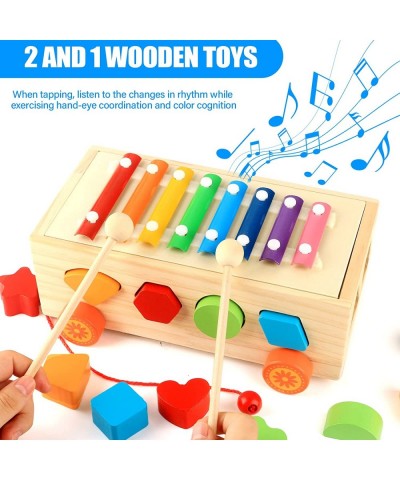 Wooden Hammering Pounding Toys Xylophone Shape Sorter for 3+ Years Old Toddlers Music Enlightenment & Stacking Toys Education...