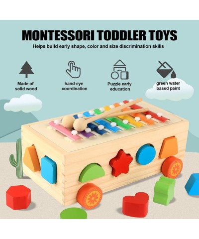 Wooden Hammering Pounding Toys Xylophone Shape Sorter for 3+ Years Old Toddlers Music Enlightenment & Stacking Toys Education...