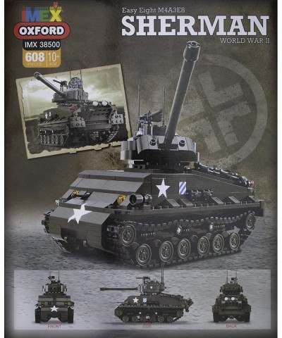 IMEX Oxford US Sherman Tank M4A3E8 Building Blocks Set (608 Pieces) $105.96 Toy Building Sets