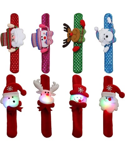 8 Pcs LED Christmas Slap Bracelets Christmas Slap Bracelets for Kids Christmas Snap Bracelet Party Favors Xmas Slap Bands Inc...