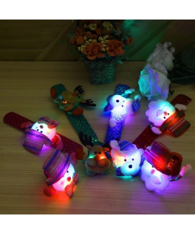 8 Pcs LED Christmas Slap Bracelets Christmas Slap Bracelets for Kids Christmas Snap Bracelet Party Favors Xmas Slap Bands Inc...