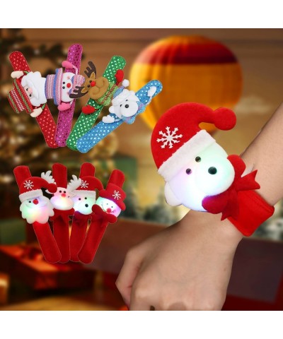 8 Pcs LED Christmas Slap Bracelets Christmas Slap Bracelets for Kids Christmas Snap Bracelet Party Favors Xmas Slap Bands Inc...