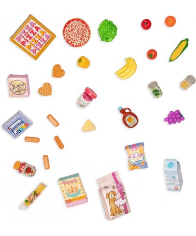 – Shopping Cart Playset – Pink & Purple Rolling Grocery Cart – Play Food Pizza Ice Cream and Fruit – 14” Doll Accessories – T...