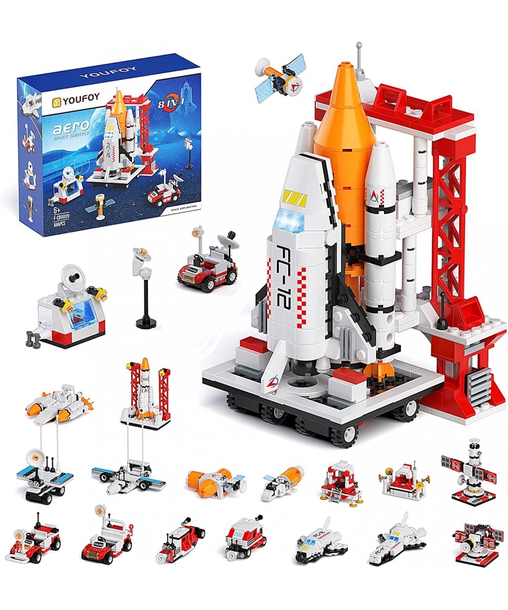 Space Shuttle Rocket Launch Center Building Kit Aerospace Rocket Ship Toys for 6 7 8 9 10 11 12 Year Old Boys Kids 8-In-1 Spa...