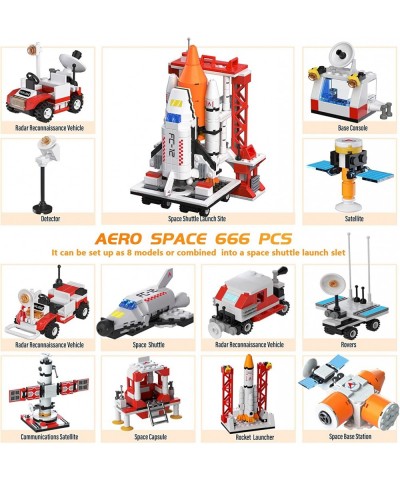 Space Shuttle Rocket Launch Center Building Kit Aerospace Rocket Ship Toys for 6 7 8 9 10 11 12 Year Old Boys Kids 8-In-1 Spa...