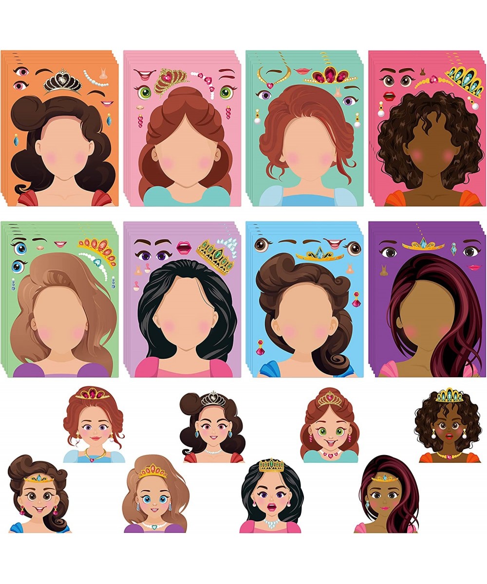 40 Pcs Make Your Own  Princess Stickers Games Princess DIY Dress-Up Face Stickers for Girls Make a Face Sticker Kids Craft Ga...