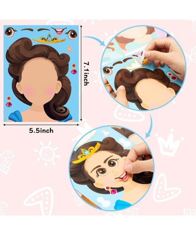 40 Pcs Make Your Own  Princess Stickers Games Princess DIY Dress-Up Face Stickers for Girls Make a Face Sticker Kids Craft Ga...