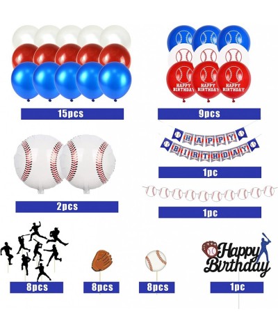 53 PCS Baseball Party Decorations Baseball Party Supplies Including Happy Birthday Banner Balloons and Baseball cake toppers ...