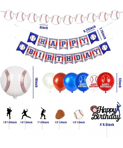 53 PCS Baseball Party Decorations Baseball Party Supplies Including Happy Birthday Banner Balloons and Baseball cake toppers ...