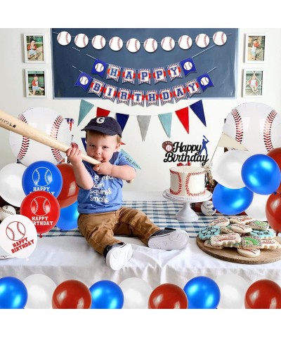 53 PCS Baseball Party Decorations Baseball Party Supplies Including Happy Birthday Banner Balloons and Baseball cake toppers ...