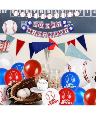 53 PCS Baseball Party Decorations Baseball Party Supplies Including Happy Birthday Banner Balloons and Baseball cake toppers ...