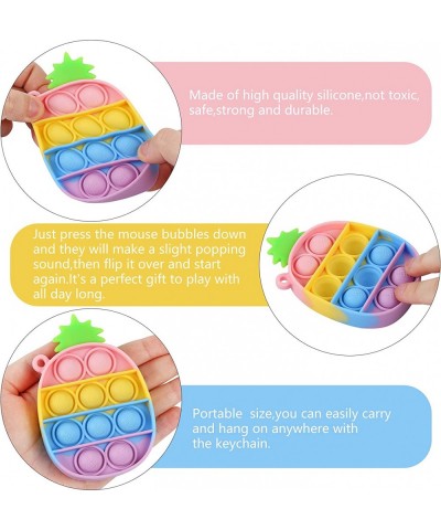 EVERMARKET 3 Pack Mini Push Pop Bubble Sensory Fidget Toy Keychains Simple Keychains Stress Relief Hand Toys Wrap Anxiety Rel...