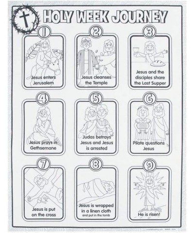 DIY Holy Week Journey Poster for Easter - Bulk Set of 30 - Crafts for Kids and Fun Home Activities $25.14 Kids' Drawing & Wri...