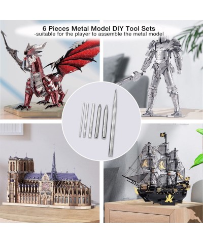 6 Pieces Metal Model Kits Tool Sets Edges Tabs Cylinder Cone Shape Bending Assist Tools for DIY 3D Metal Puzzles Assemble Mod...