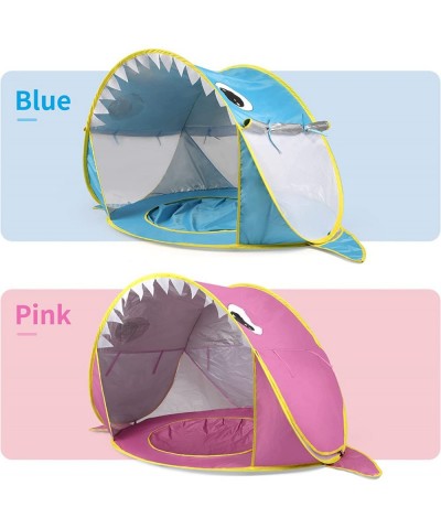 Pop Up Baby Beach Tent with Pool Portable Shark Sun Shelter Tent with UPF UV 50+ Protection for Toddler Aged 3-72 Months (Blu...