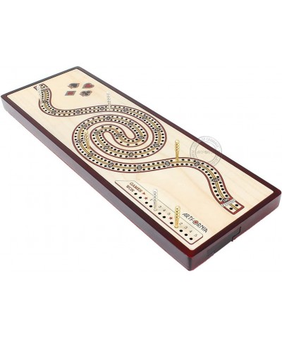 Artfornia Series - Wooden Cribbage Board Wrist Watch Shape Continuous 2 Tracks with pegs Storage Drawer $72.11 Board Games