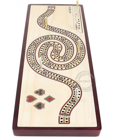 Artfornia Series - Wooden Cribbage Board Wrist Watch Shape Continuous 2 Tracks with pegs Storage Drawer $72.11 Board Games