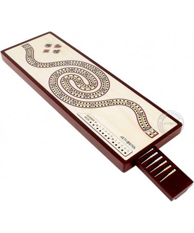 Artfornia Series - Wooden Cribbage Board Wrist Watch Shape Continuous 2 Tracks with pegs Storage Drawer $72.11 Board Games