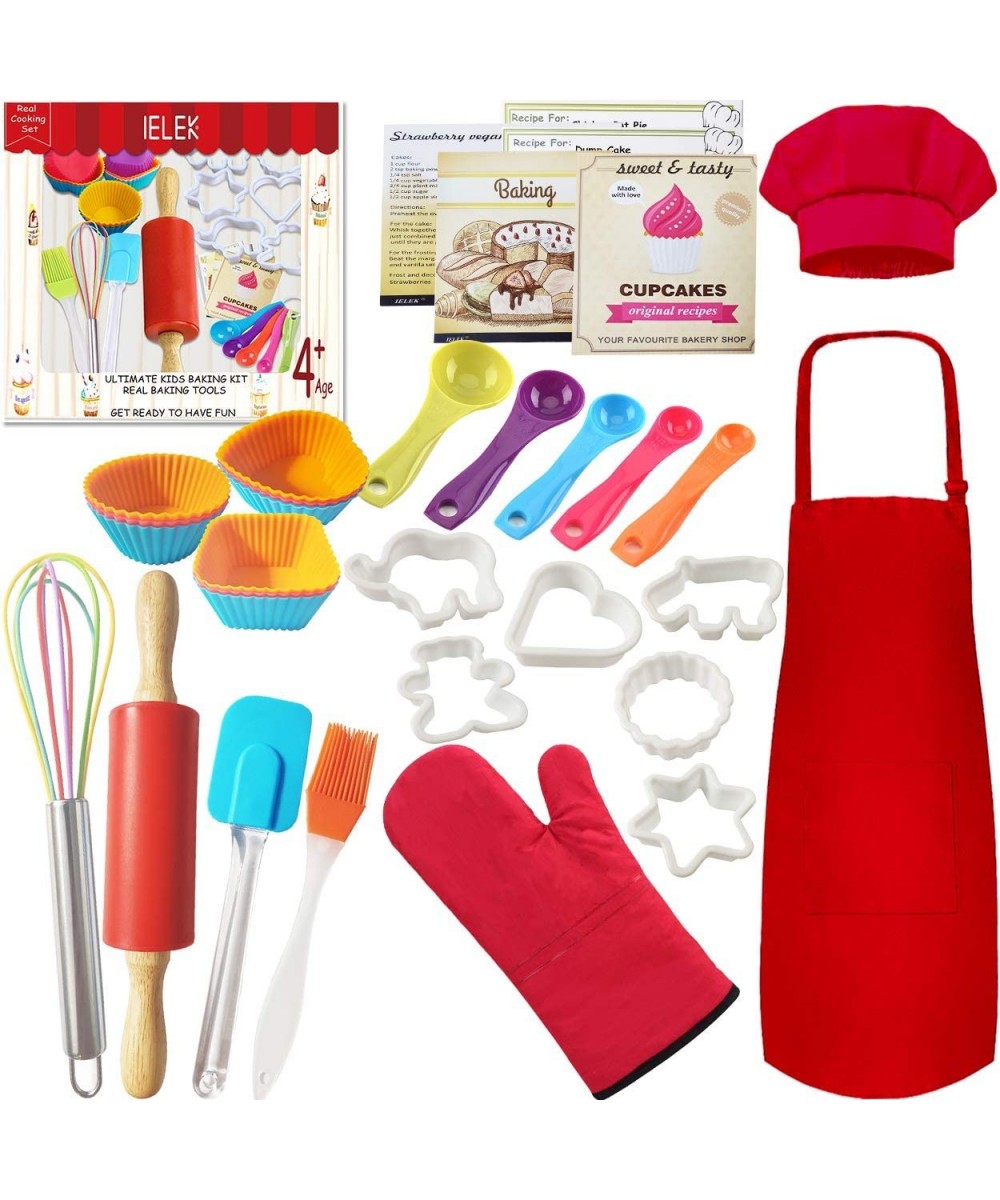 Kids Real Cooking Set Baking Kitchen Kit with Apron Chef Hat Cooking Supplies Kitchen Utensils and Recipes Great Gift $50.68 ...