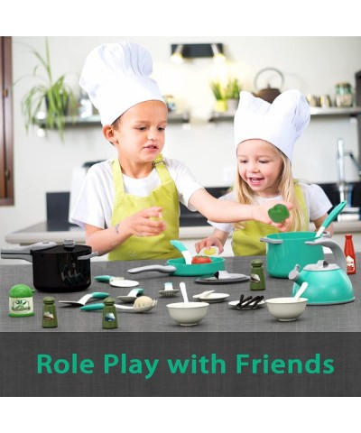 Kitchen Toys Cookware Playset for Kids Kids Kitchen Playset with Play Pots Pans Utensils Cookware Toys Play Food Set Kitchen ...