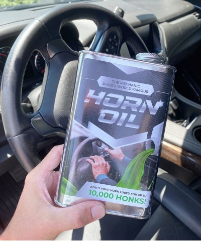 Horn Oil Gag Gift - Empty 32oz Steel Tin - Funny Car Prank - Pranks and Gags for Adults - Have Your Friends or Family Checkin...