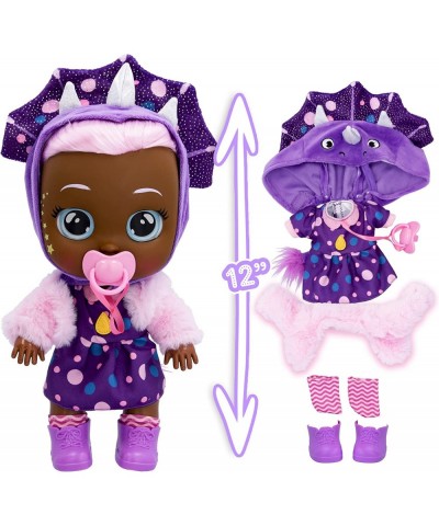 Dressy Fantasy Phoebe - 12" Baby Doll |Polka Dot Purple Dress with Pink Fuzzy Jacket and Dino Themed Hoodie $31.70 Dolls