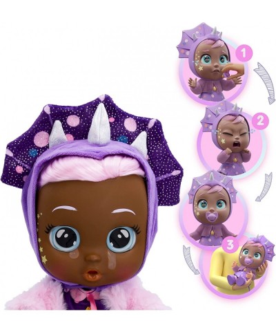 Dressy Fantasy Phoebe - 12" Baby Doll |Polka Dot Purple Dress with Pink Fuzzy Jacket and Dino Themed Hoodie $31.70 Dolls