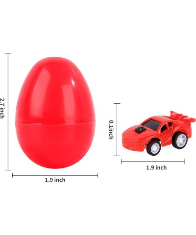 26 Packs Easter Eggs with 26 Assorted Pull Back Race Cars and Fire Engine Trucks for Kids Easter Egg Hunt Games or Easter Bas...