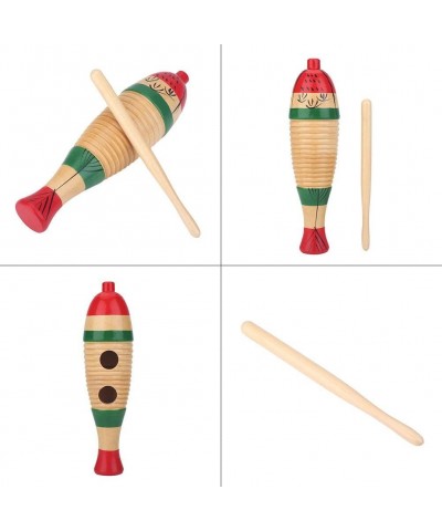 Wood Guiro Colorful Fish-Shaped Musical Percussion Instrument Toy for Kids and Adults Guiro $21.65 Kids' Musical Instruments