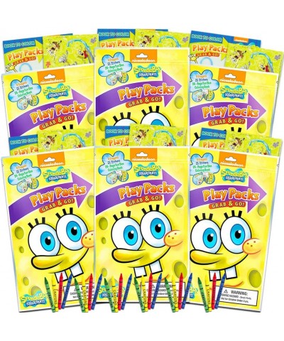 Spongebob Squarepants Party Favors Pack ~ Bundle of 6 Spongebob Squarepants Play Packs with Stickers Coloring Books Crayons (...