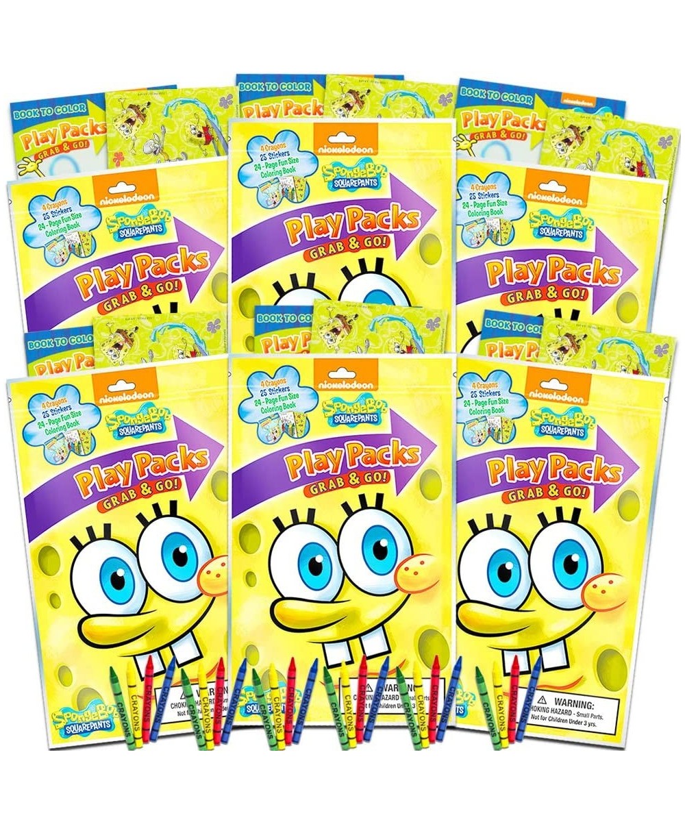 Spongebob Squarepants Party Favors Pack ~ Bundle of 6 Spongebob Squarepants Play Packs with Stickers Coloring Books Crayons (...