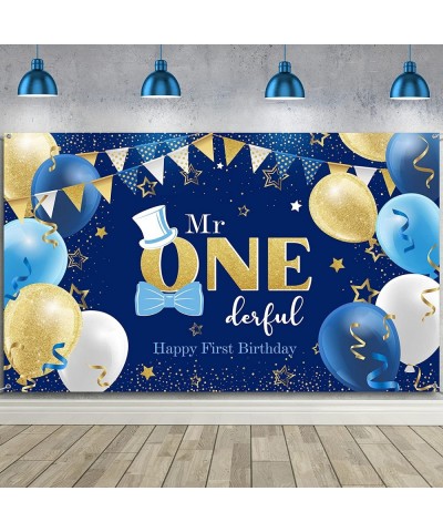 Boys 1st Birthday Decoration Mr. Onederful Birthday Party Supplies Boy 1st Birthday Backdrop Happy 1st Banner for Baby Toddle...