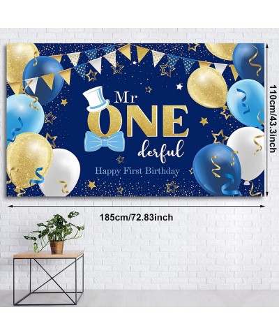 Boys 1st Birthday Decoration Mr. Onederful Birthday Party Supplies Boy 1st Birthday Backdrop Happy 1st Banner for Baby Toddle...