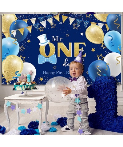 Boys 1st Birthday Decoration Mr. Onederful Birthday Party Supplies Boy 1st Birthday Backdrop Happy 1st Banner for Baby Toddle...