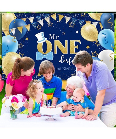 Boys 1st Birthday Decoration Mr. Onederful Birthday Party Supplies Boy 1st Birthday Backdrop Happy 1st Banner for Baby Toddle...