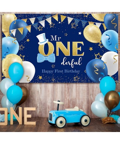 Boys 1st Birthday Decoration Mr. Onederful Birthday Party Supplies Boy 1st Birthday Backdrop Happy 1st Banner for Baby Toddle...