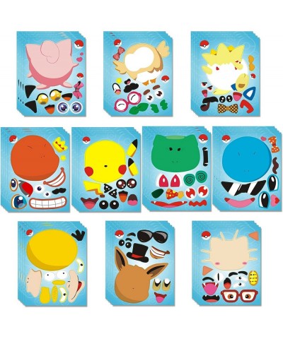 40Pcs Cartoon Make-a-face Stickers Make Your Own Stickers Fun Craft Project for Kids Mixed and Matched with 10 Designs Charac...