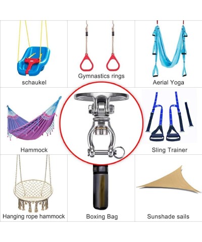 Swivel Swing Hangers Stainless Steel Swing Hooks Heavy Duty Ceiling Swing Mount for Porch Swing Hammock Chair Heavy Bag Yoga ...