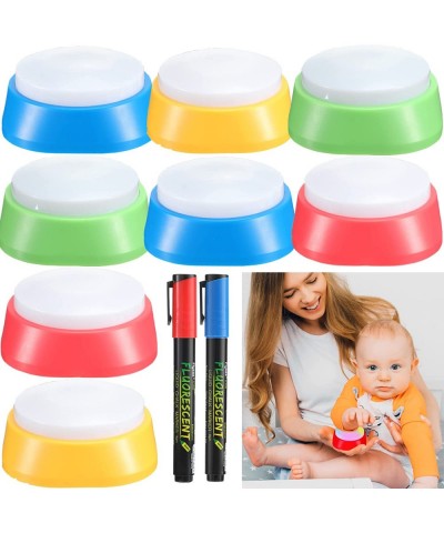 8 Pack LED Recordable Buttons with Lights for Kids Light up Answer Buzzers Flashing Pets Talking Buttons LED Learning Buzzers...