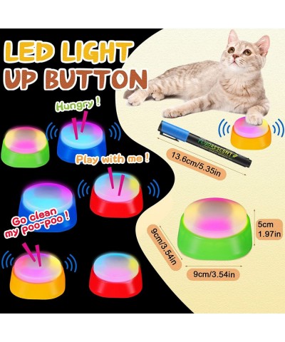 8 Pack LED Recordable Buttons with Lights for Kids Light up Answer Buzzers Flashing Pets Talking Buttons LED Learning Buzzers...