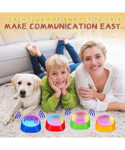 8 Pack LED Recordable Buttons with Lights for Kids Light up Answer Buzzers Flashing Pets Talking Buttons LED Learning Buzzers...